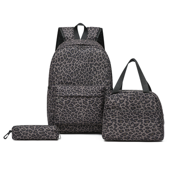 Σακίδιο μαθητών 3 σε 1, πολυεστέρας, αναπνεόμενο, ανθεκτικό στη φθορά, καμπύλοι ιμάντες ώμου, ριγέ μοτίβο, για γυμνάσιο