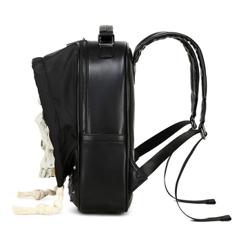 Rucsac din PU cu design 3D de craniu, pentru femei și bărbați, închidere cu fermoar, căptușeală din nylon, buzunare interne pentru telefon și ID, potrivit pentru călătorii de relaxare