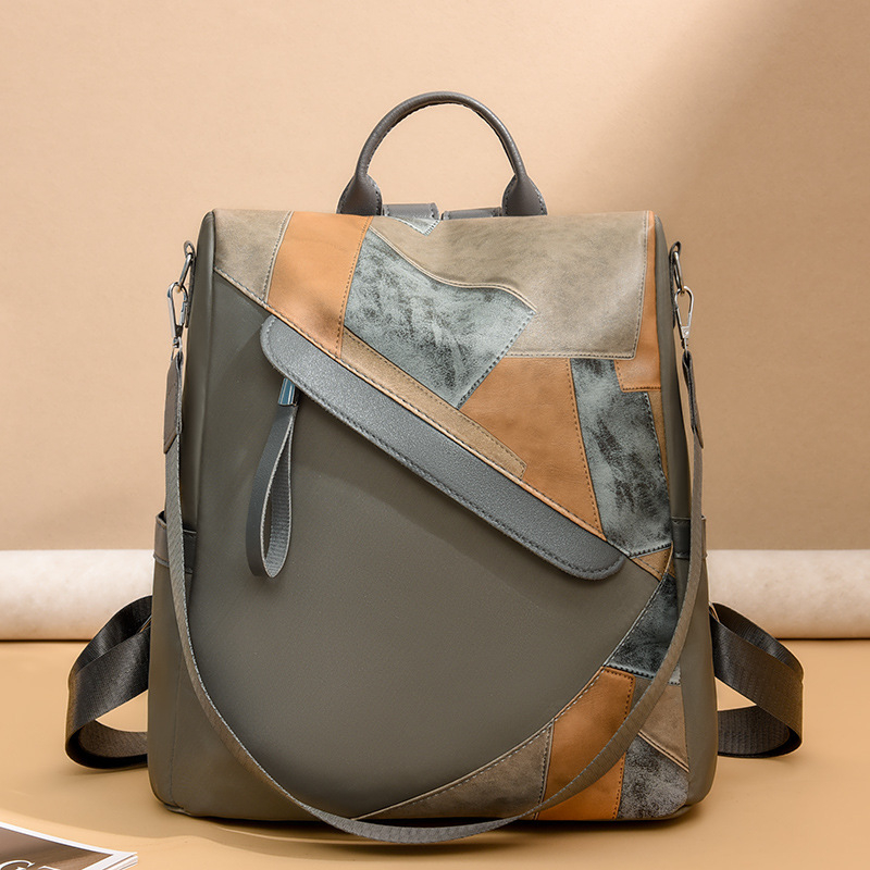 Sieviešu mugursoma 2024 jauns, vienkāršs dizains, pret zādzību, ūdensizturīgs, Oxford PU materiāls, ietilpība zem 20 L