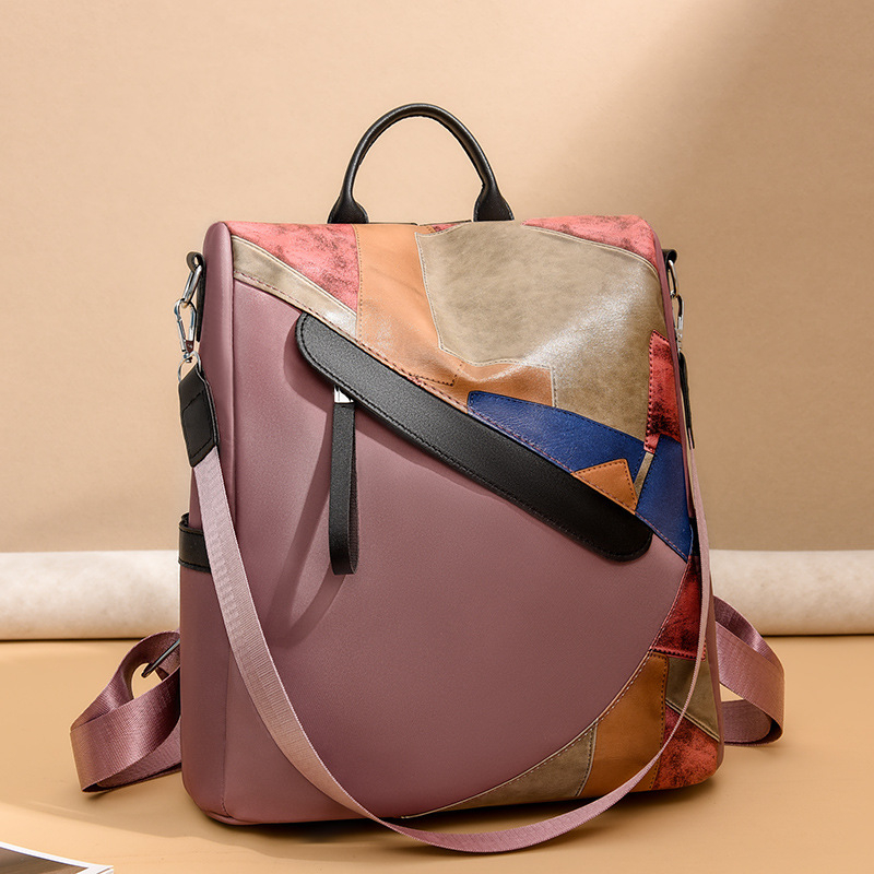 Sieviešu mugursoma 2024 jauns, vienkāršs dizains, pret zādzību, ūdensizturīgs, Oxford PU materiāls, ietilpība zem 20 L