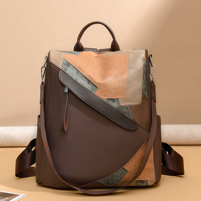 Sieviešu mugursoma 2024 jauns, vienkāršs dizains, pret zādzību, ūdensizturīgs, Oxford PU materiāls, ietilpība zem 20 L