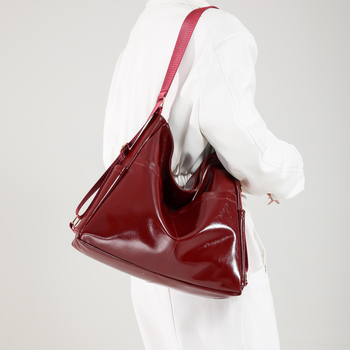 Τσάντα Tote PU, στυλ street-trend, οριζόντιο τετράγωνο σχήμα, φερμουάρ, εσωτερική θήκη για κινητό