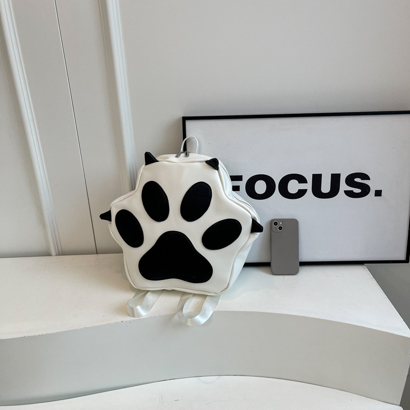 Macskatappancsos vállon átvetős táska, nagy kapacitású PU, utcai stílus, vízszintes négyzetes forma, cipzár, poliészter bélés, Ősz 2024