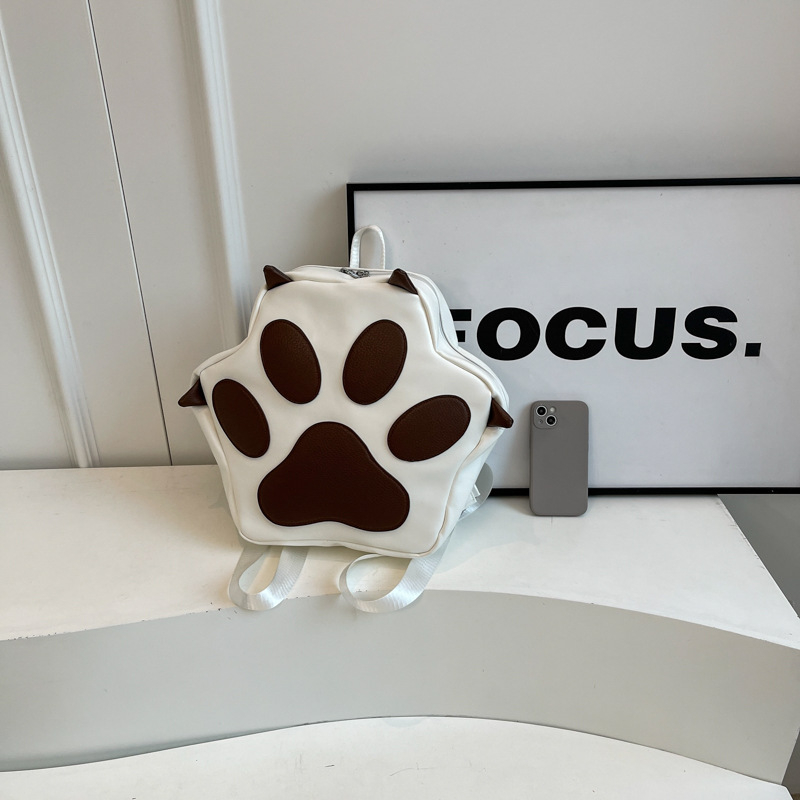 Macskatappancsos vállon átvetős táska, nagy kapacitású PU, utcai stílus, vízszintes négyzetes forma, cipzár, poliészter bélés, Ősz 2024