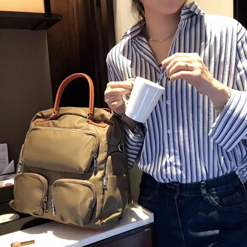 Koreai stílusú nylon hátizsák – több zseb, lélegző, vízálló, kopásálló, utcai stílus, belső rekesz, uniszex