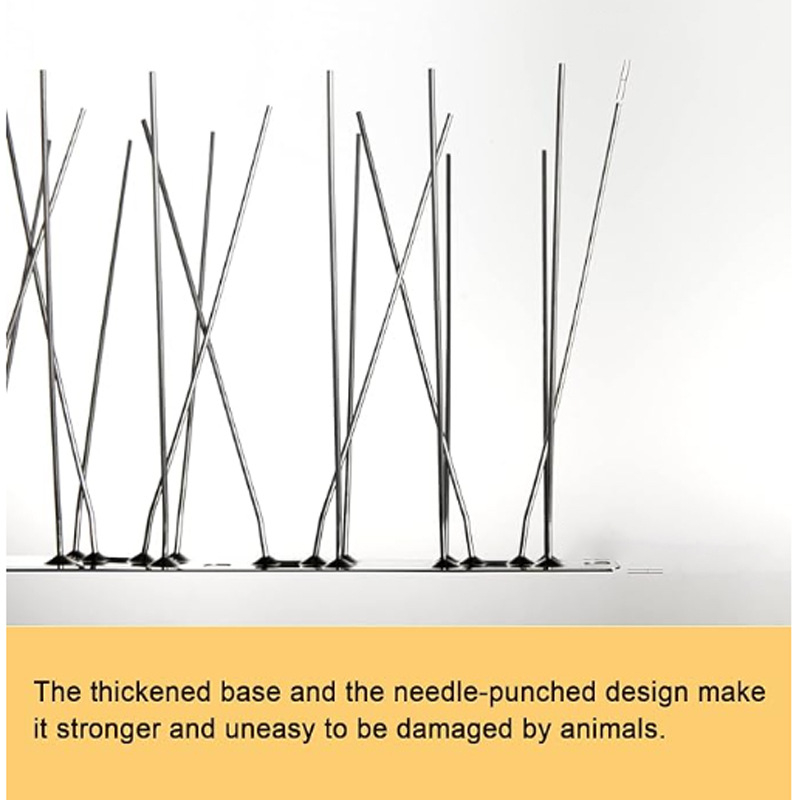Колчета против птици със стоманена основа – издръжлив репелент; Тип: прогонване и предотвратяване на птици; Материал: неръждаема стомана; Артикул: AT-41; Назначение: защита на ландшафта
