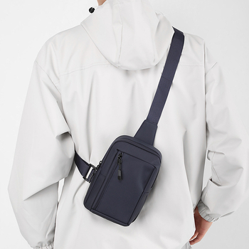 Мъжка гръдна чанта през рамо, урбан стил, кожа-мембрана (дишаща, водоустойчива, ултралека, износоустойчива)