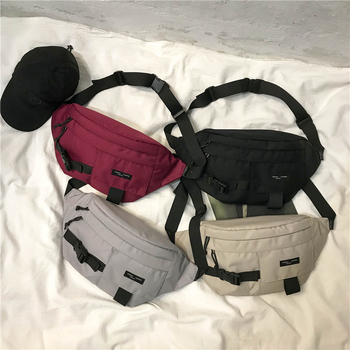 Τσάντα μέσης από καμβά για γυναίκες, Μεγάλη χωρητικότητα, οριζόντιος τετράγωνος σχεδιασμός, φερμουάρ, εσωτερικές θήκες, Harajuku casual στυλ, 2025 τάση