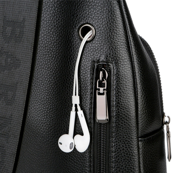 BARNOROO Чанта за гърдите за мъже, уличен стил PU кожа, водоустойчива, модел 1902