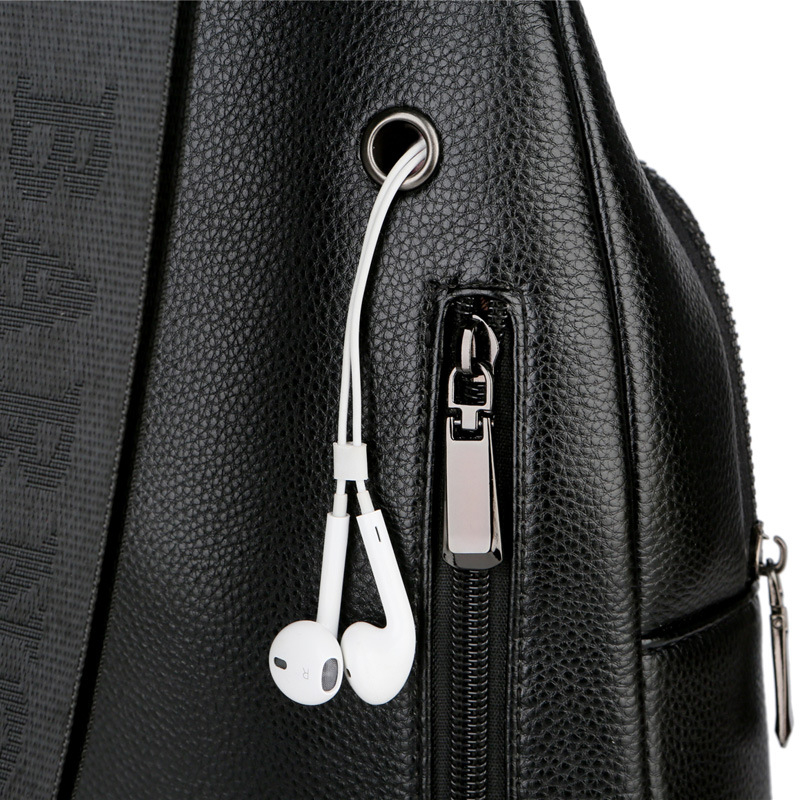 BARNOROO Чанта за гърдите за мъже, уличен стил PU кожа, водоустойчива, модел 1902