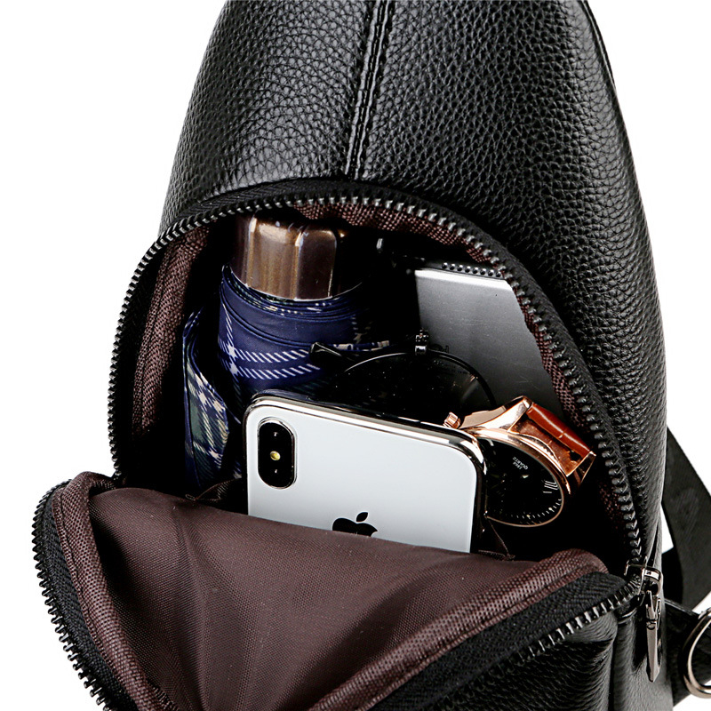 BARNOROO Чанта за гърдите за мъже, уличен стил PU кожа, водоустойчива, модел 1902