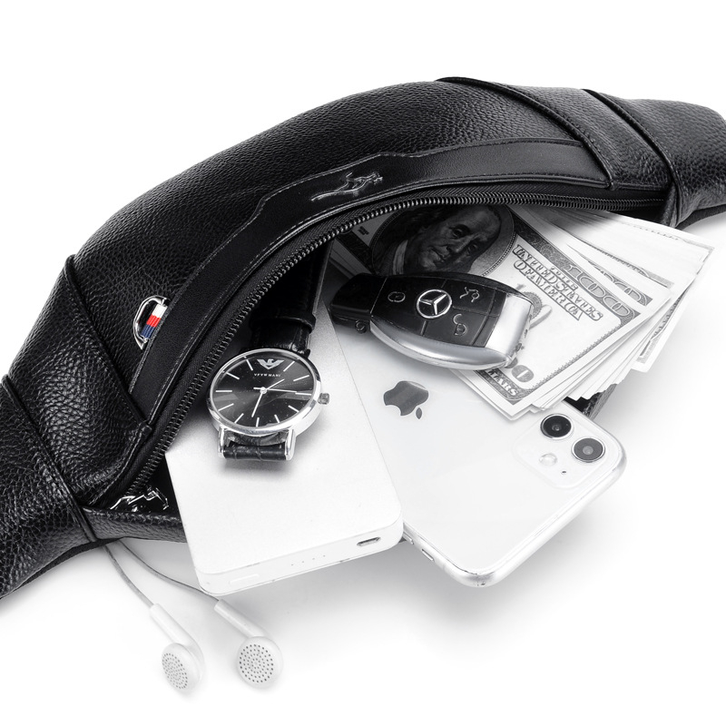 Мъжка чанта за гърдите BARNOROO, модел Y66, водоустойчива Oxford материя, полиестерна подплата