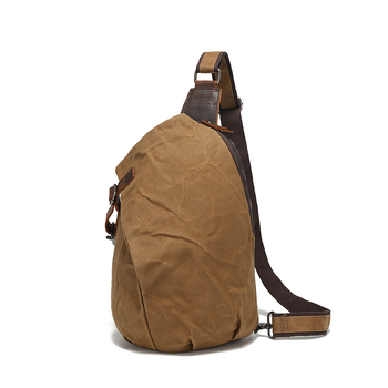 Crossbody τσάντα από λαδωμένο καμβά με δέρμα πρώτης στρώσης, χωρητικότητα 20–35 λίτρων, κυρτή ιμάντας ώμου, βαμβατένια επένδυση