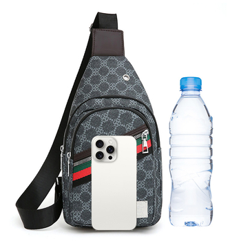 Мъжка кожена чанта за гърдите за пътуване, водоустойчива, подплата полиестер-памук