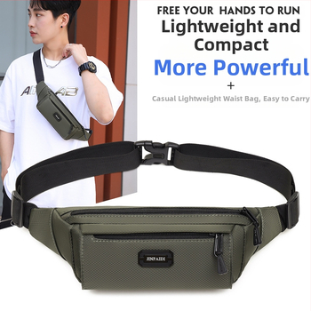 Vīriešu jostas soma, ielu stils, Oxford audums, aizsardzība pret zādzībām, zemestrīces izturība, slodzes samazināšana