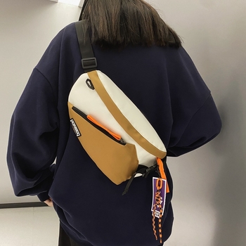 Νάιλον τσάντα θώρακα, στυλ δρόμου, άνοιγμα με φερμουάρ, τρισδιάστατη εξωτερική τσάντα, εσωτερική θήκη για κινητό