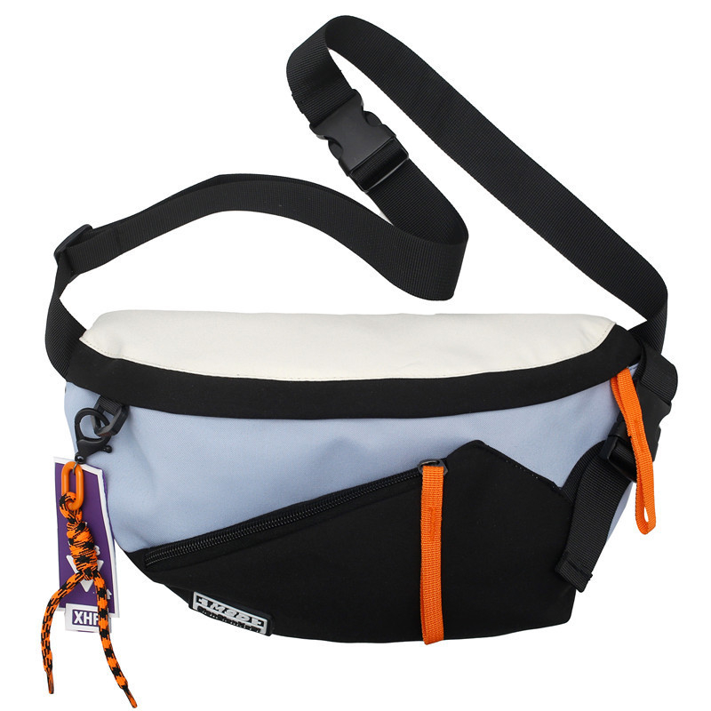 Гръдна чанта от найлон, уличен стил, с цип за отваряне, триизмерна външна чанта, вътрешен джоб за мобилен телефон