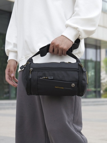 Ανδρική τσάντα στον ώμο, street-trendy νάιλον με επένδυση πολυεστέρα, Sunshine Emperor, μοτίβο γραμμάτων