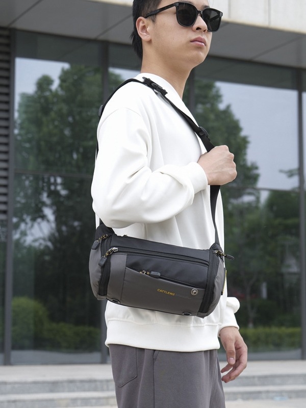 Мъжка презрамкова чанта, уличен стил, нейлон, полиестерна подплата, Sunshine Emperor, модел букви