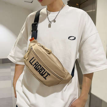 Vīriešu neilona krūšu soma ar burta drukas motīvu, elpojoša, ūdensizturīga, ultra viegla, poliestera odere, rudens 2025