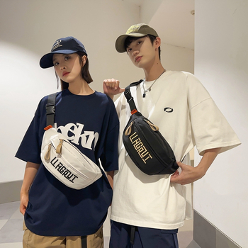 Vīriešu neilona krūšu soma ar burta drukas motīvu, elpojoša, ūdensizturīga, ultra viegla, poliestera odere, rudens 2025