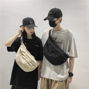 Платнена чанта през рамо – уличен стил, затваряне с цип, подплата от полиестер, вътрешен джоб с цип и джоб за телефон