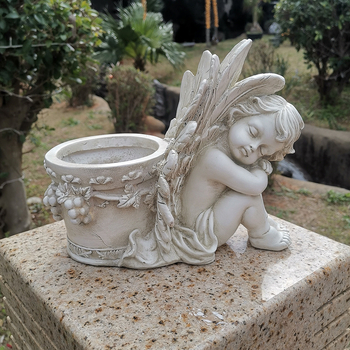 Αγγελικό διακοσμητικό κήπου από συνθετική ρητίνη, Qite Art, Είδη ρητίνης, Συσκευασία σε χαρτόνι