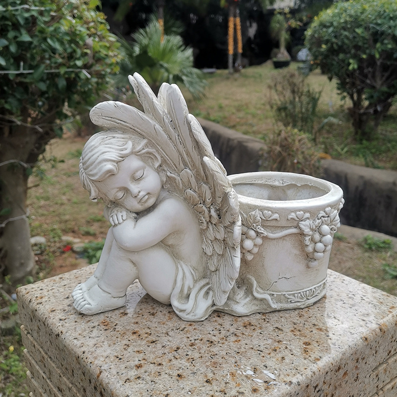 Anđelska vrtna dekoracija od smole, Qite Art, Remek-djela od smole, kartonsko pakiranje