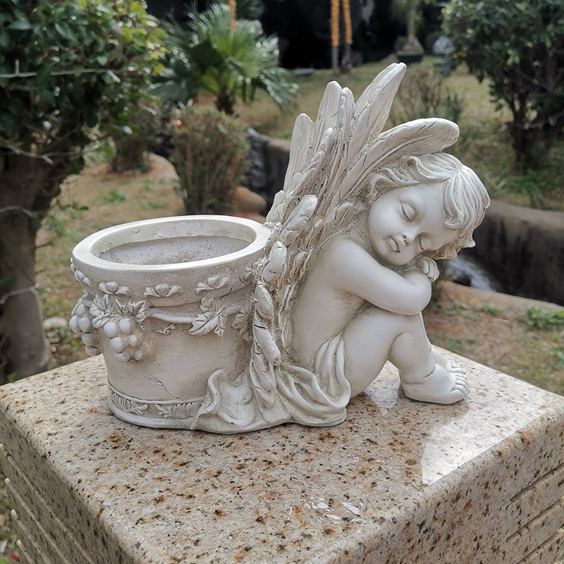 Anđelska vrtna dekoracija od smole, Qite Art, Remek-djela od smole, kartonsko pakiranje