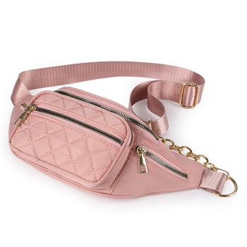 Кроссбоди чанта – ромбовиден quilted дизайн, нейлон, цип, полиестерна подплата, триизмерен външен вид, зима 2024