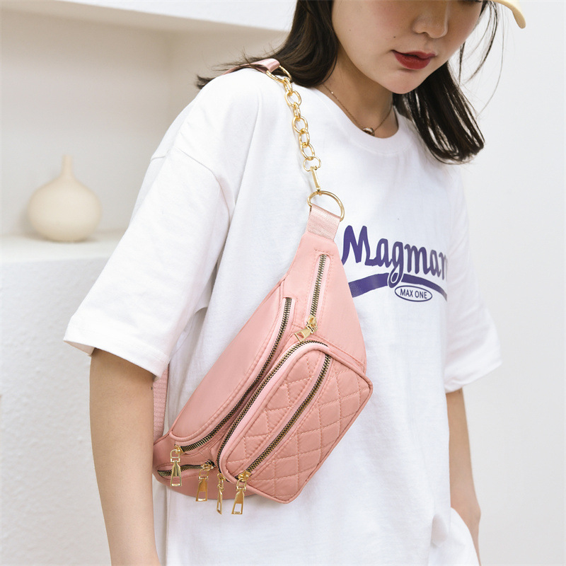 Кроссбоди чанта – ромбовиден quilted дизайн, нейлон, цип, полиестерна подплата, триизмерен външен вид, зима 2024