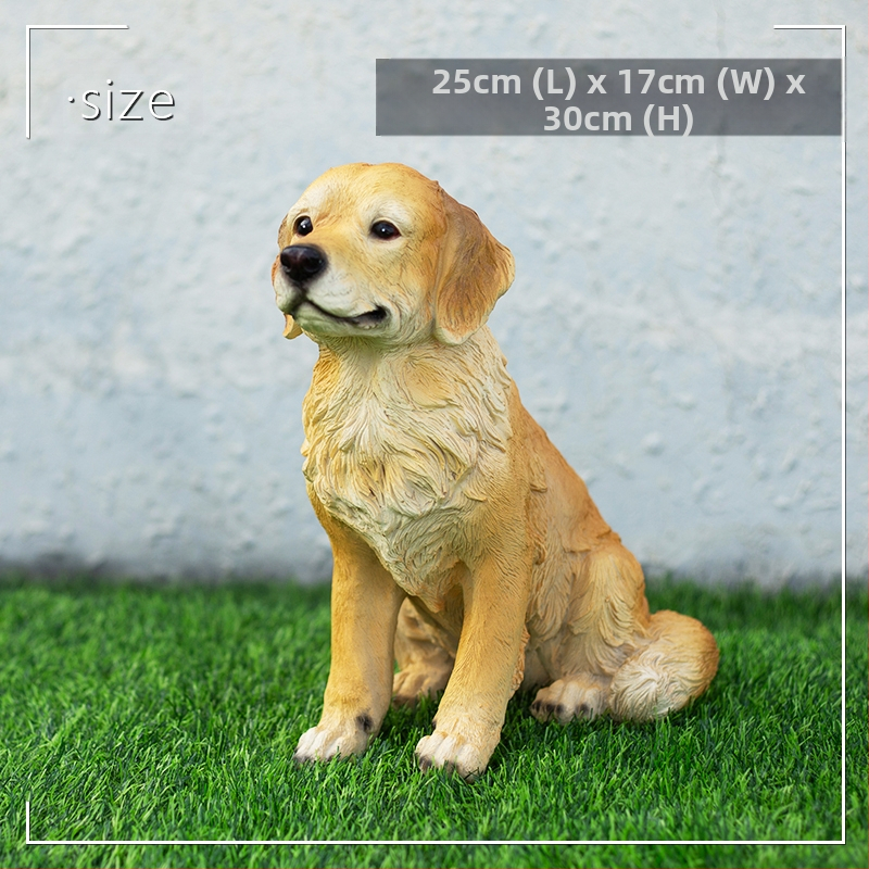 Άγαλμα σκύλου από ρητίνη — όρθιο μοντέλο για οικιακή και εξωτερική διακόσμηση (βεράντα, κήπος)