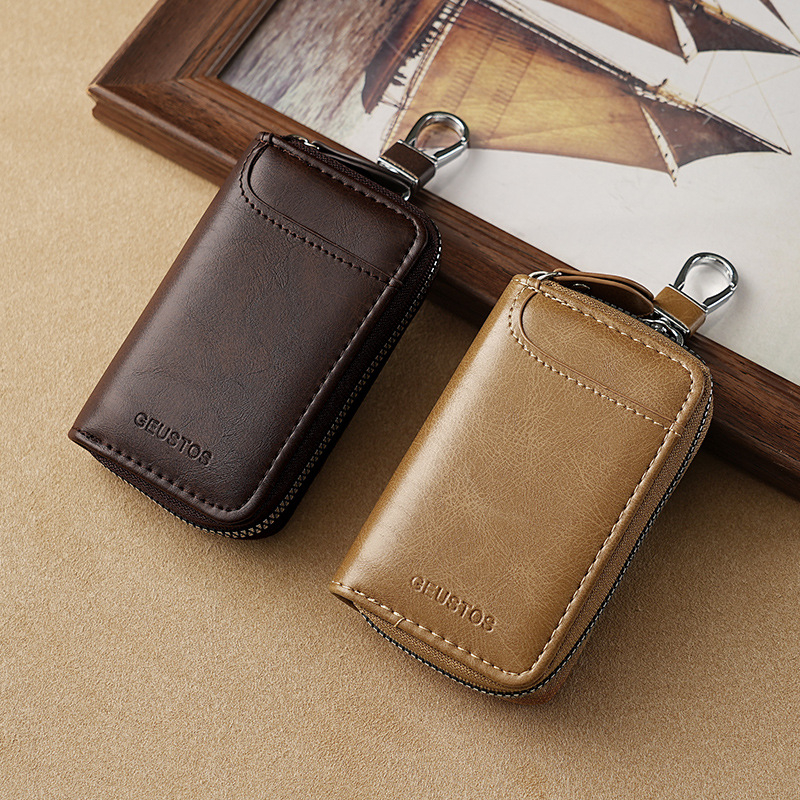 Унисекс чанта за ключове от PU кожа – едноцветен дизайн, градска простота, лятно издание 2024.