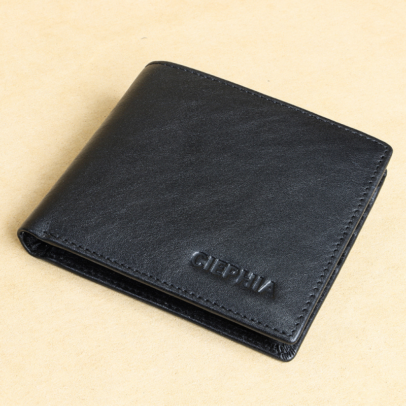CIEPHIA Мъжки портфейл – кожа от първи слой, RFID защита, слот за шофьорска книжка, подплата от полиестер