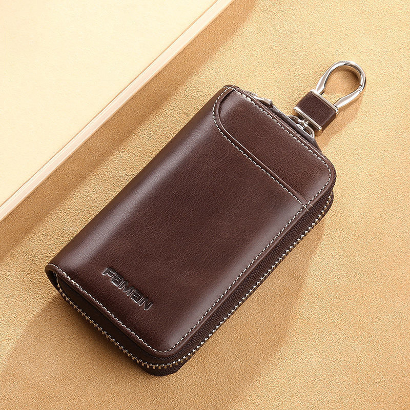 Auto atslēgu soma no PU ādas, ūdensizturīga, lielas ietilpības, iekšpuse no sintētiskās ādas