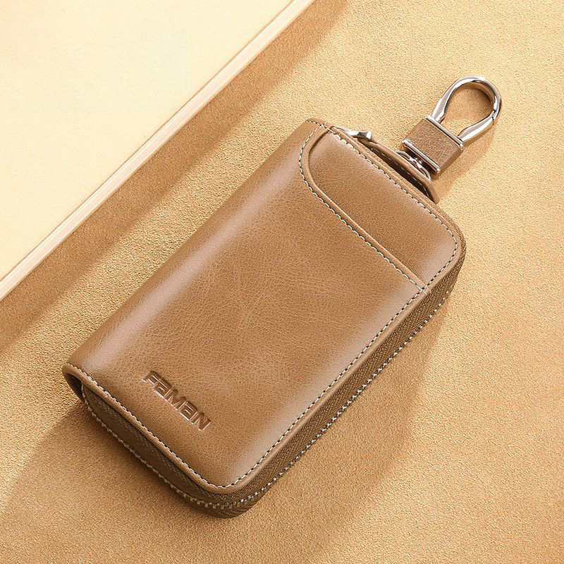 Auto atslēgu soma no PU ādas, ūdensizturīga, lielas ietilpības, iekšpuse no sintētiskās ādas