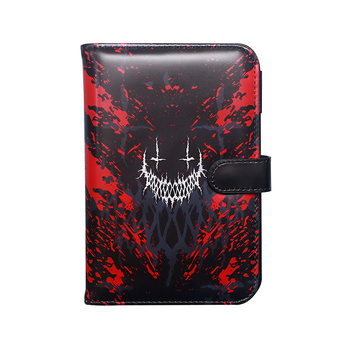 Θήκη διαβατηρίου με σχέδιο κρανίου, PVC υλικό, εσωτερική επένδυση από νάιλον, unisex, κατάλληλη για ταξίδια αναψυχής, φθινόπωρο 2024