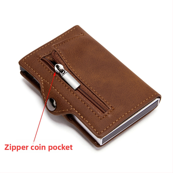 Θήκη καρτών από PU δέρμα με προστασία RFID, ελαστικός σχεδιασμός, συμβατός με Airtag, ουδέτερο για άνδρες και γυναίκες, καθημερινή χρήση; εσωτερική δομή 23721415226