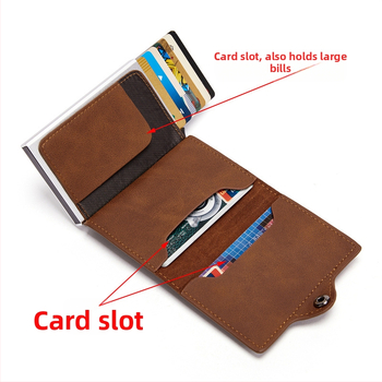 Θήκη καρτών από PU δέρμα με προστασία RFID, ελαστικός σχεδιασμός, συμβατός με Airtag, ουδέτερο για άνδρες και γυναίκες, καθημερινή χρήση; εσωτερική δομή 23721415226