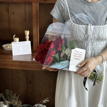 Huiyuge PVC odos gėlių puokštės dovanų maišelis — prieinamas komplektuose 1, 3, 5 arba 10