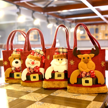 Υφασμάτινη δώρου τσάντα για τα Χριστούγεννα – φορητή τσάντα μήλου, μοντέρνο μινιμαλιστικό στυλ, μάρκα Qinbang (Υλικό: ύφασμα; Εφαρμόζεται: Χριστούγεννα)