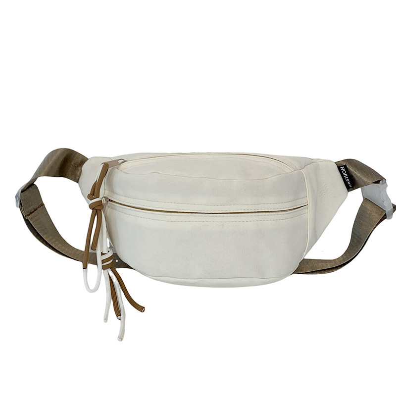 Найлонова кръстосана чанта за талия, урбан стил, триизмерен външен дизайн, цип за отваряне, вътрешен джоб с цип