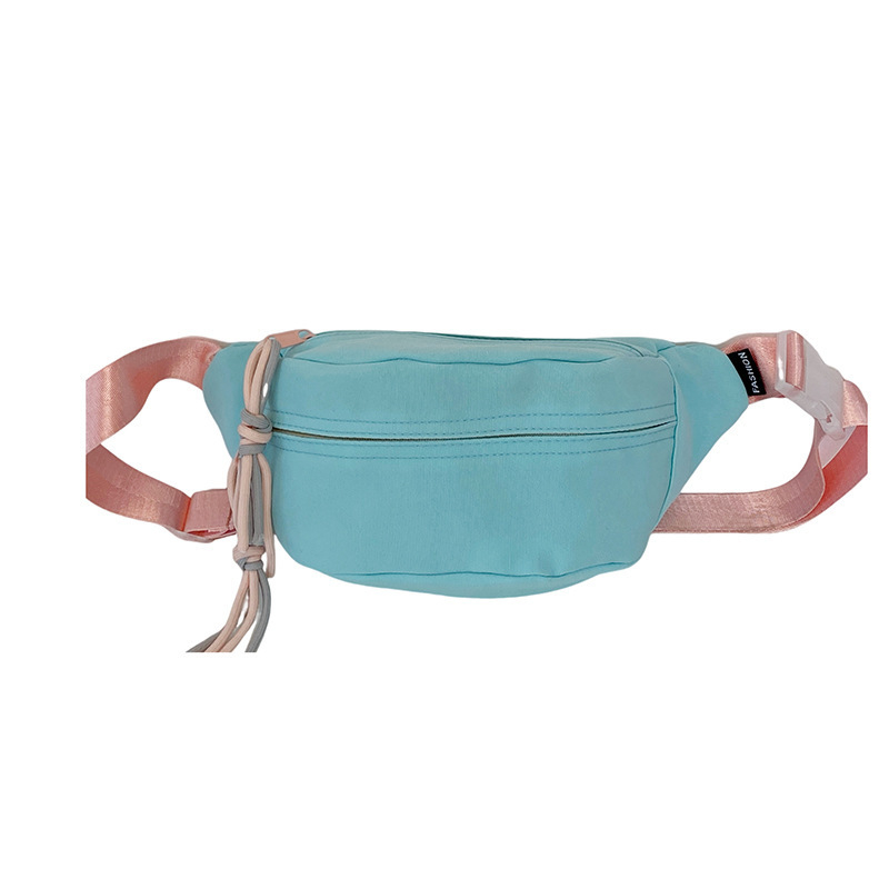 Найлонова кръстосана чанта за талия, урбан стил, триизмерен външен дизайн, цип за отваряне, вътрешен джоб с цип