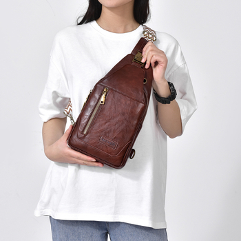 Мъжка Chest Bag – PU, водоустойчива, ултралека, дишаща, голям капацитет, Vihir за бизнес пътуване