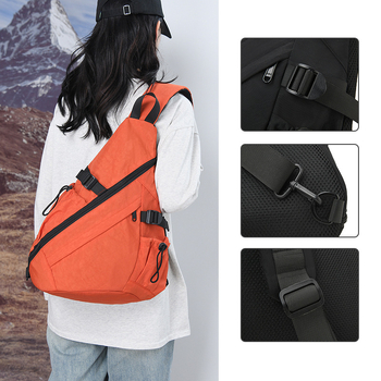 Мъжка чанта за гърдите, Street стил, нейлонова, устойчива на износване, подплата полиестер, есен 2024