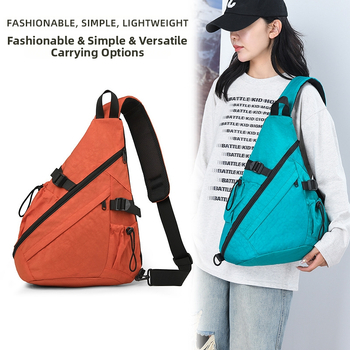 Мъжка чанта за гърдите, Street стил, нейлонова, устойчива на износване, подплата полиестер, есен 2024