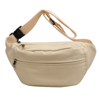 Дамска платнена кръстосана чанта с цип, джоб за телефон и подплата от полиестер