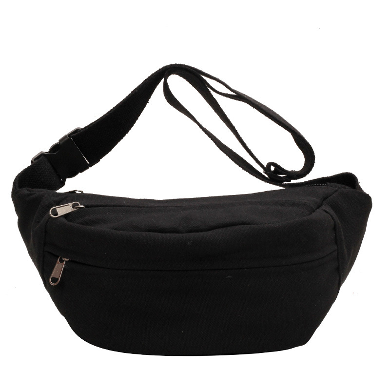 Дамска платнена кръстосана чанта с цип, джоб за телефон и подплата от полиестер