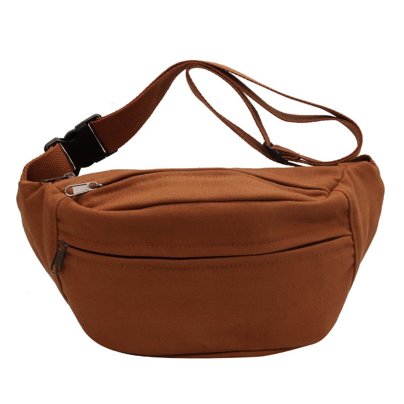 Дамска платнена кръстосана чанта с цип, джоб за телефон и подплата от полиестер