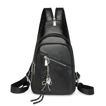 Női PU bőr keresztpántos válltáska – puha retro stílus, cipzáras záródás, poliészter bélés, belső cipzáros rekesz és telefontartó zseb